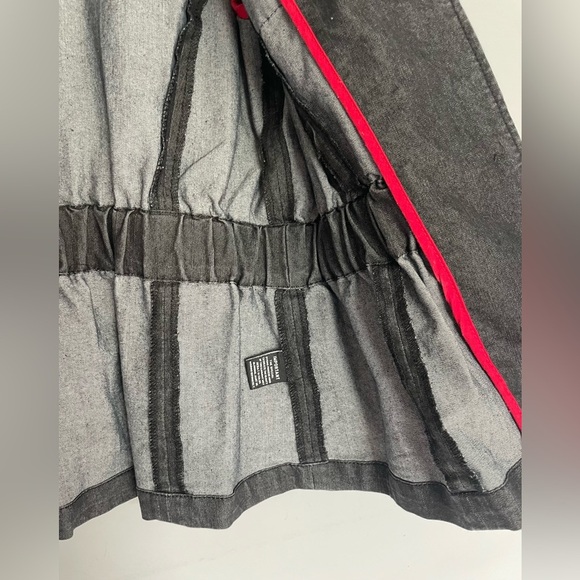 Larry Levine Stretch Dark Gray Denim Peplum Waist Band Jacket - Picture 4 of 6